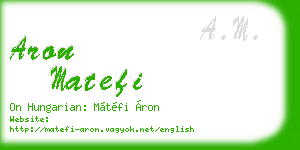 aron matefi business card